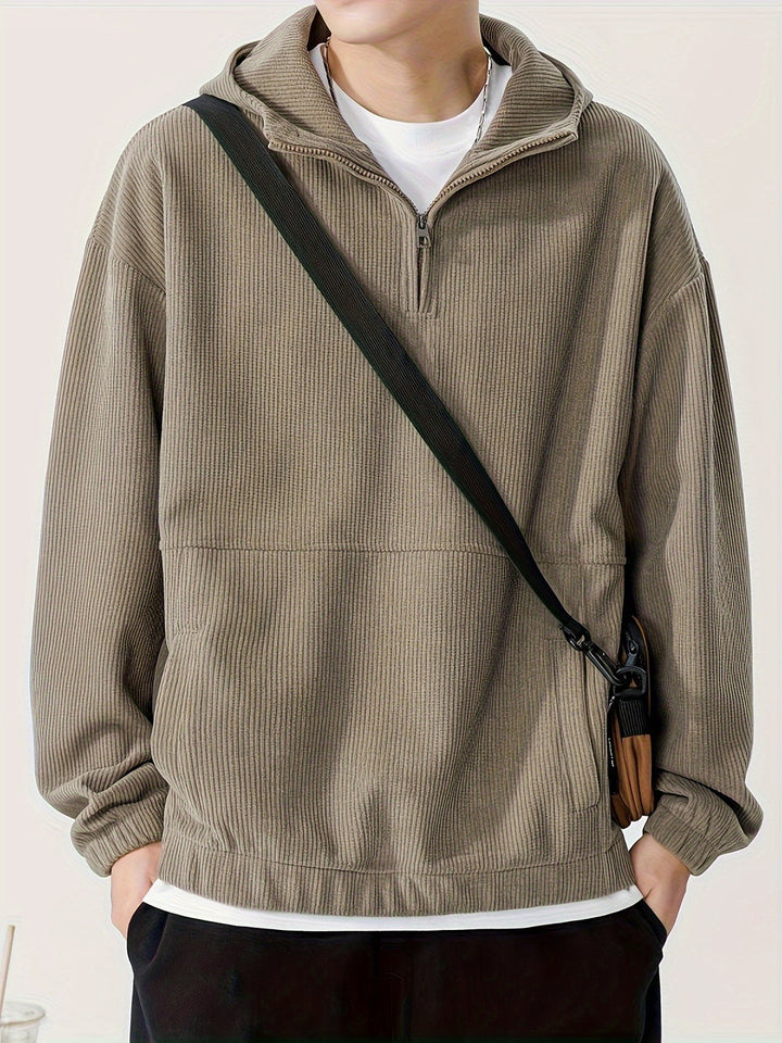 Heren Zip-Up Hoodie | Effen Kleur | Comfortabel & Casual | Polyester
