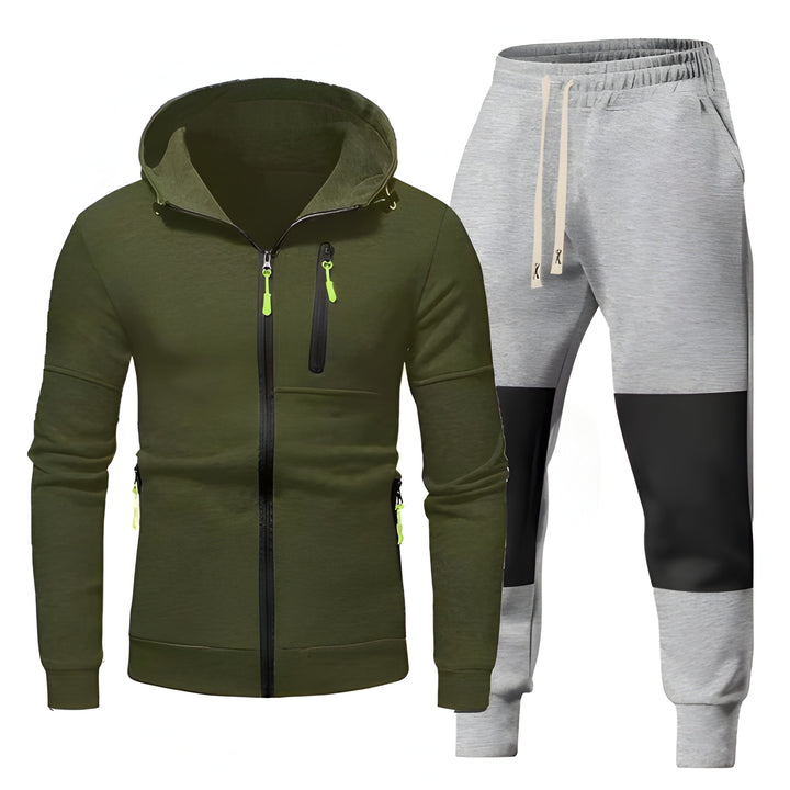 Heren Trainingspak | Sportieve Hoodie & Joggingbroek | Functionele Ritszakken | Kleding