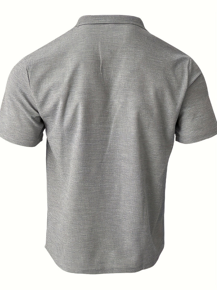 Heren Polo | Effen Kleur & Grid Textuur | Comfortabele Kraag | Ademend & Casual