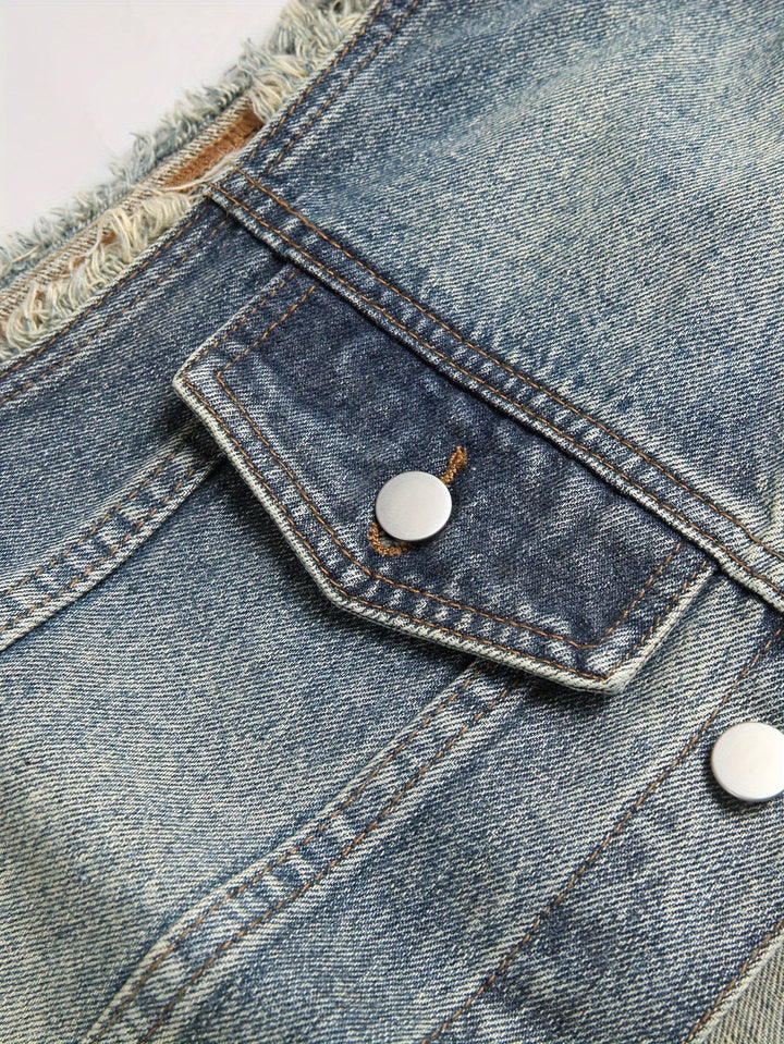 Heren deminvest | Regular Fit Mouwloos Denimvest | Casual Zomeroutfit