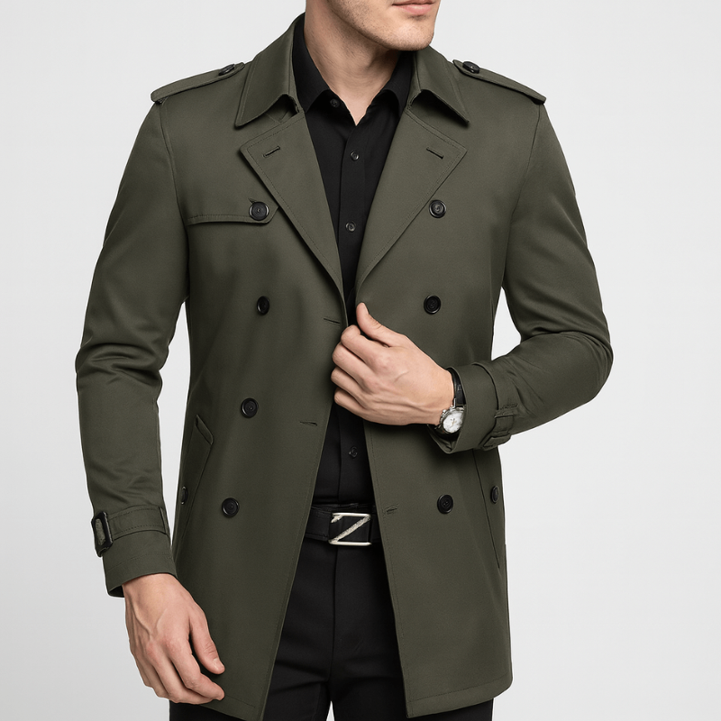 Jassen Heren | Dubbelrijig Trenchcoat | Klassiek Zakelijk Design