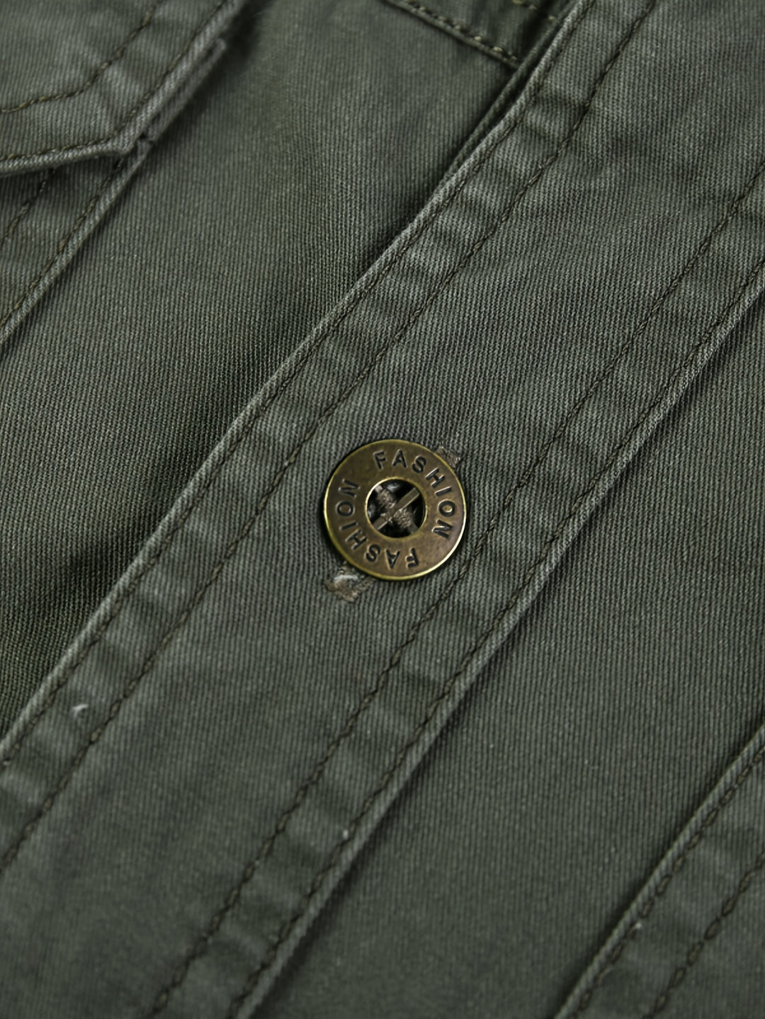 Heren Cargo Shirt | Lange Mouwen | Retro Knop Omhoog Collier | Effen Kleur & Elastisch