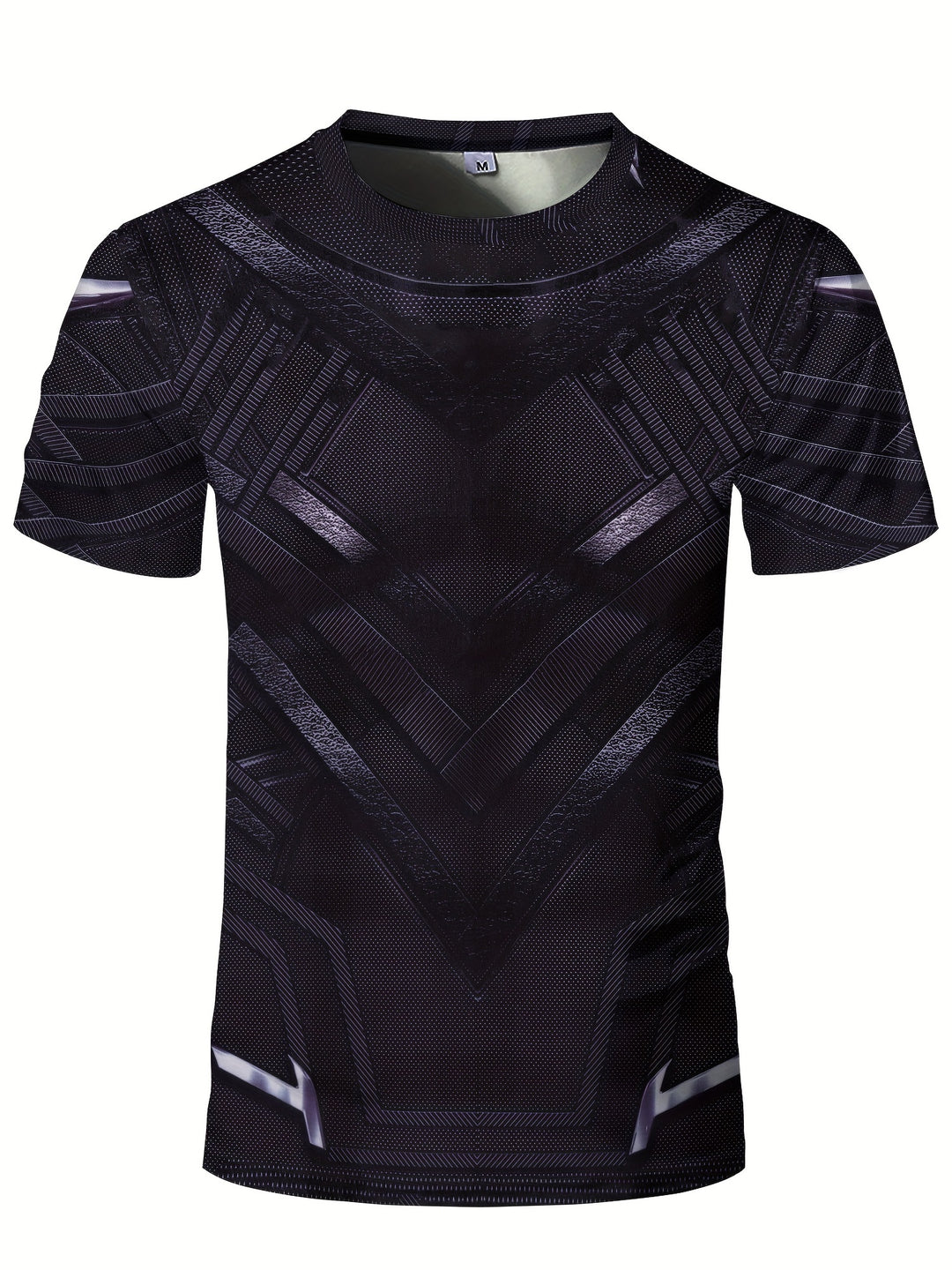 Heren Compressie T-shirt | High-Elastic & Sneldrogend | Geometrisch Patroon | Voor Fitness & Outdoor