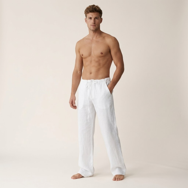 Heren Broek | Wijde Pijpen | Trekkoord | Zomer