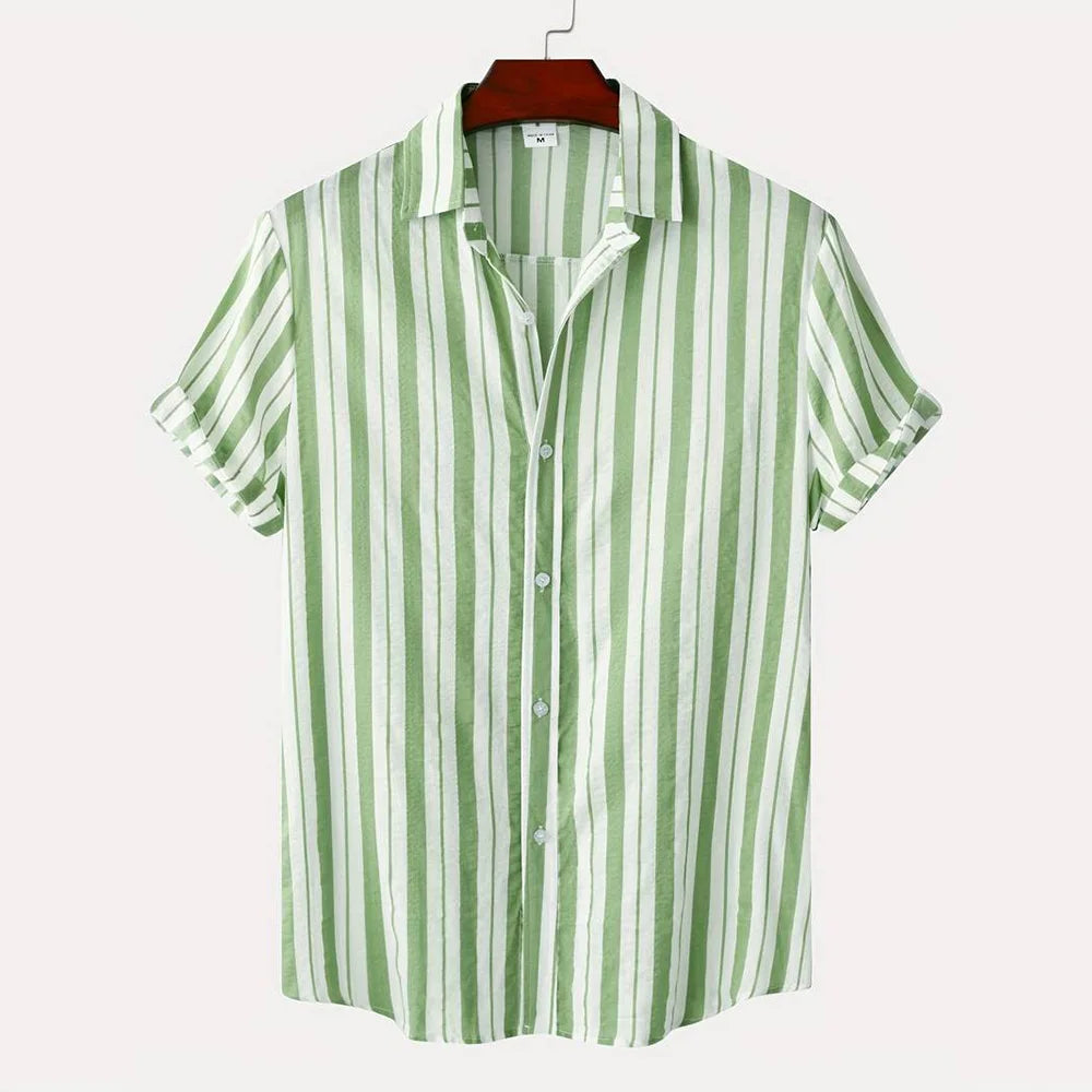 Heren Shirt | Brede Strepen | Klassieke Kraag | Zomer
