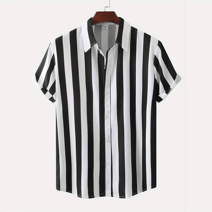 Heren Shirt | Brede Strepen | Klassieke Kraag | Zomer