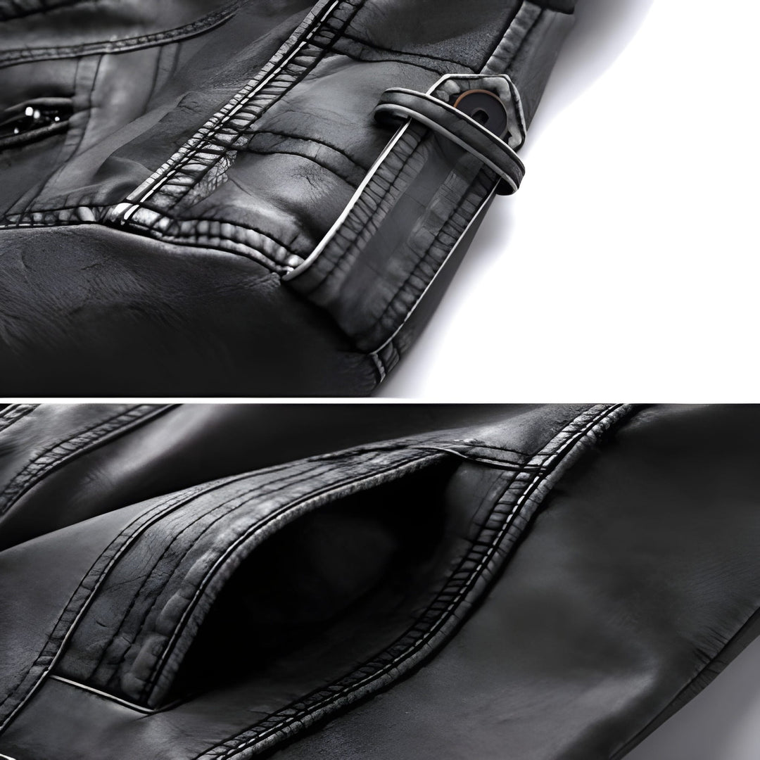 Winterjas Heren | PU Leren Biker Jas | Vintage Look