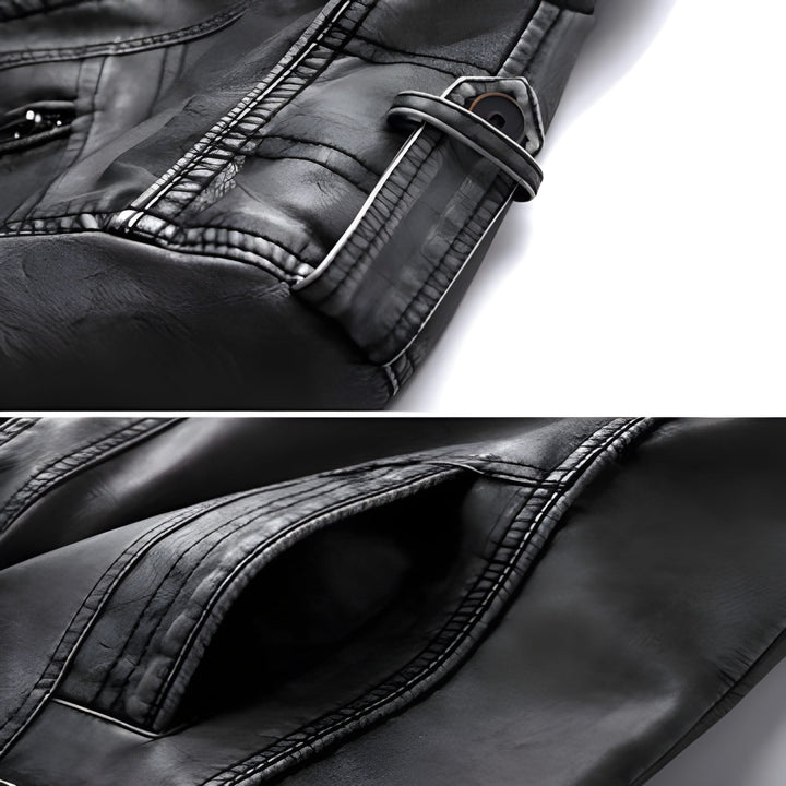Winterjas Heren | PU Leren Biker Jas | Vintage Look