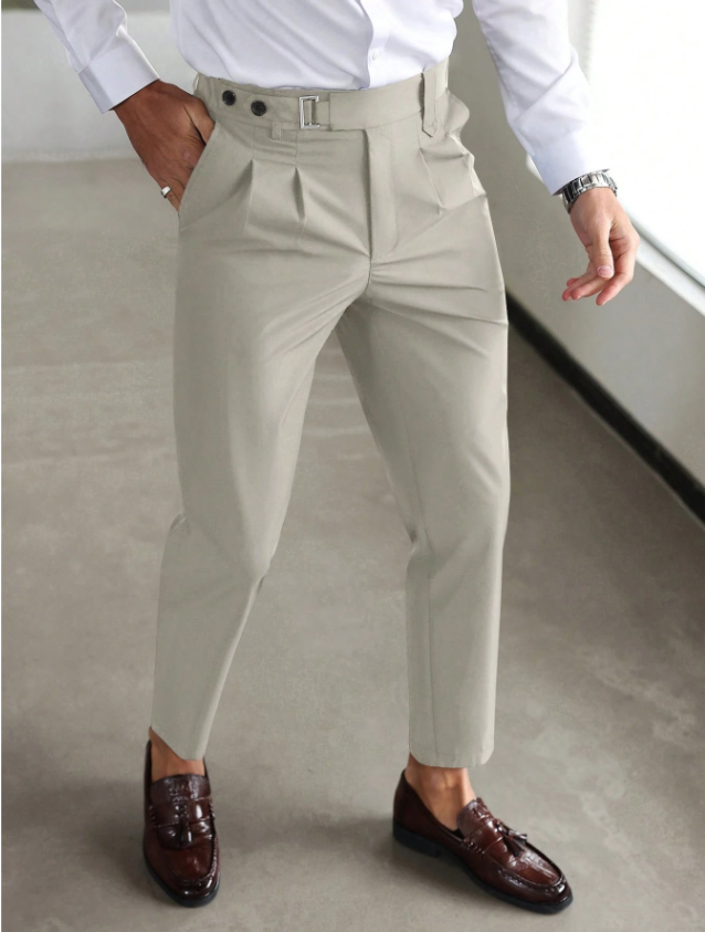 Heren Pantalon | Broek | Plooidetail | Instapmodel