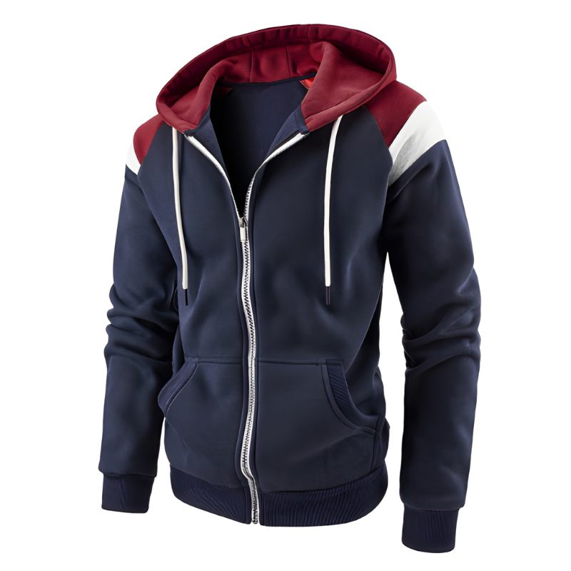 Heren Hoodie | Sportieve Colorblock Sweater | Comfortabel & Losvallend Kleding