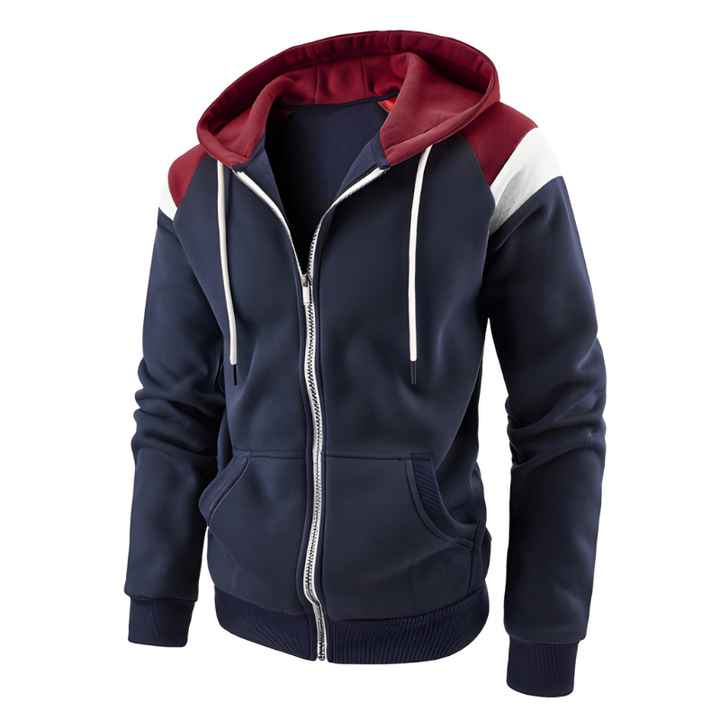 Heren Hoodie | Sportieve Colorblock Sweater | Comfortabel & Losvallend Kleding