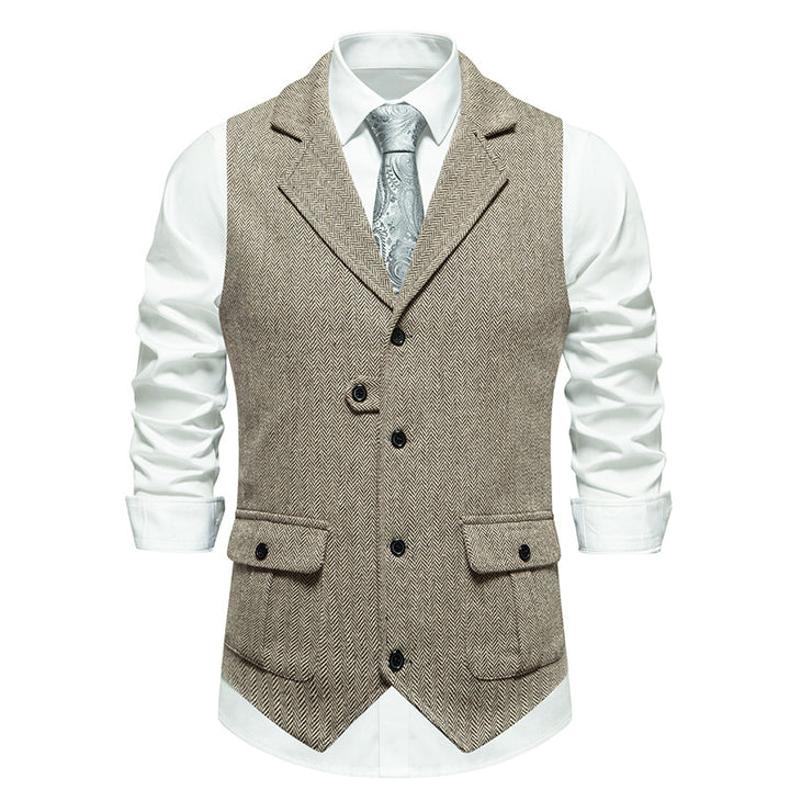 Vest Heren | Elegant & Vintage | Formal Werkkleding | Geweven Stof