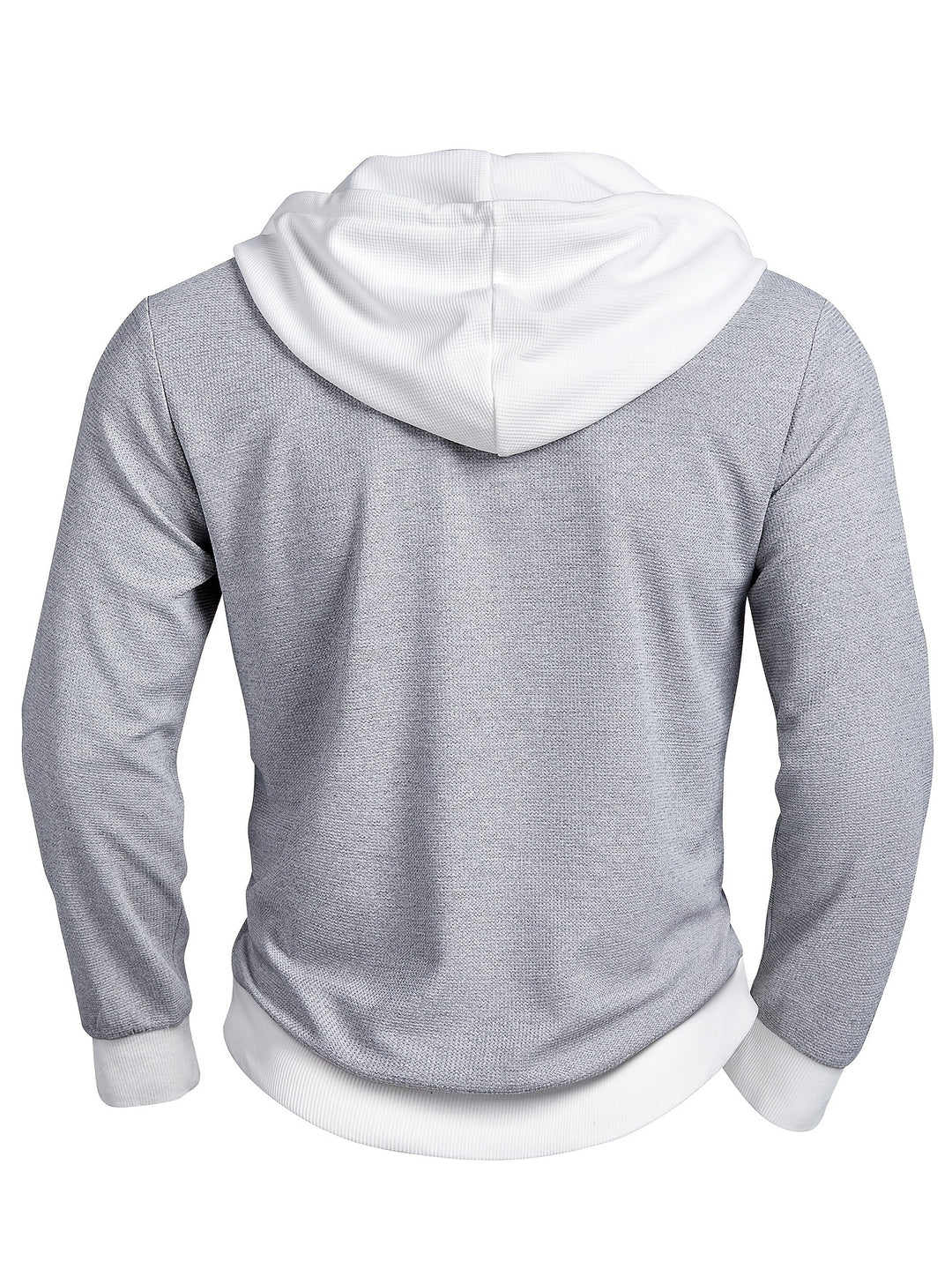 Heren Overhemd | Wafelgebreid & Capuchon | Kleurblok & Geribbeld Detail | Casual & Sportief