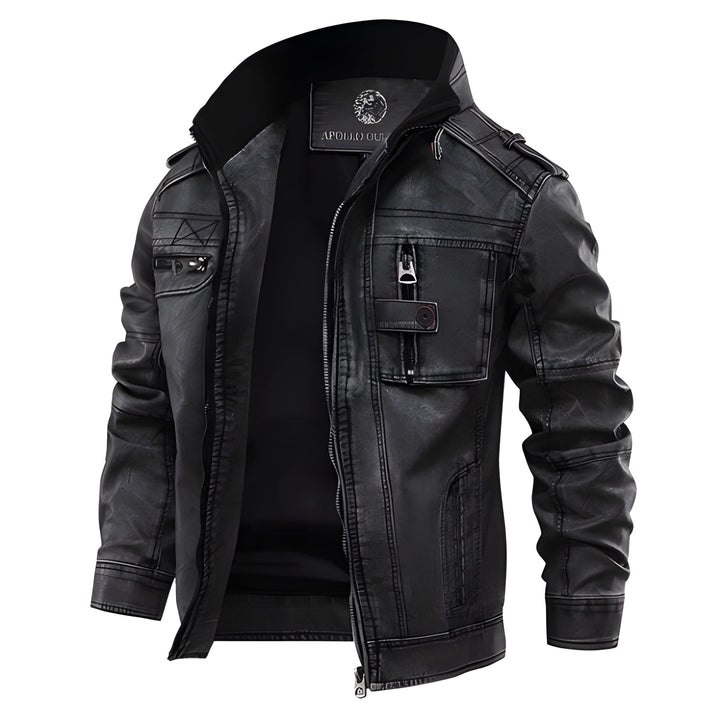 Winterjas Heren | PU Leren Biker Jas | Vintage Look