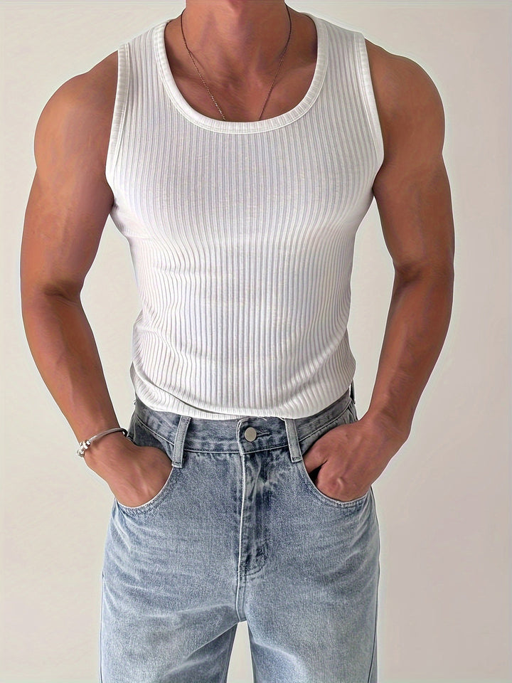 Heren Tanktop | Ribstof & Mouwloos | Ademend & Stretch | Voor Fitness & Hardlopen Zomer