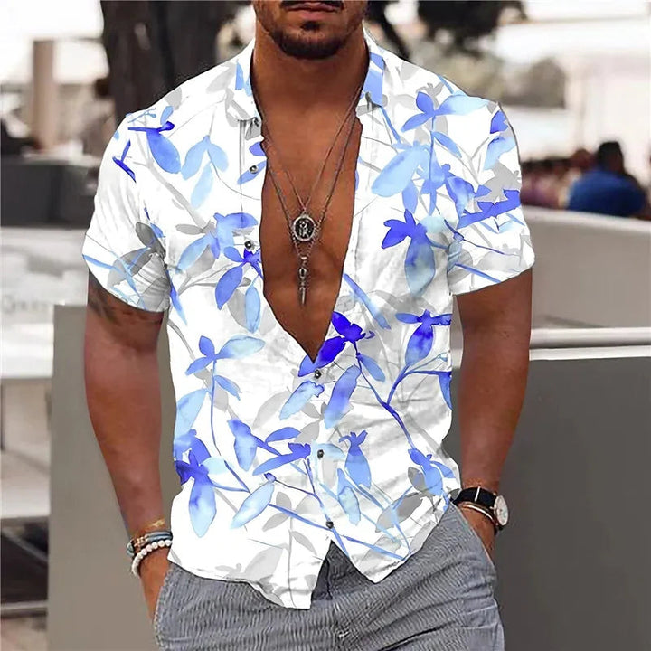 Heren Shirt | Korte Mouw | Tropical Print | Zomer
