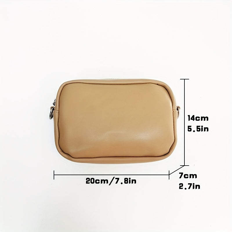 Heren Crossbody Tas | Vierkant Design met Portemonnee | Casual & Verstelbaar | PU Leer – Zwart