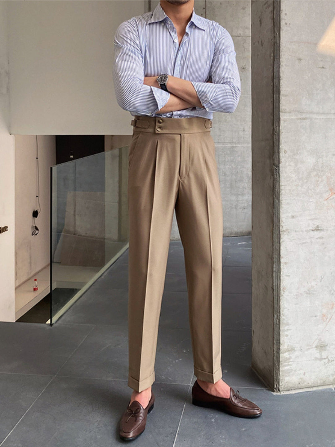 Heren Pantalon | Hoge Taille | Gurkha Model | Elegant & Zakelijk