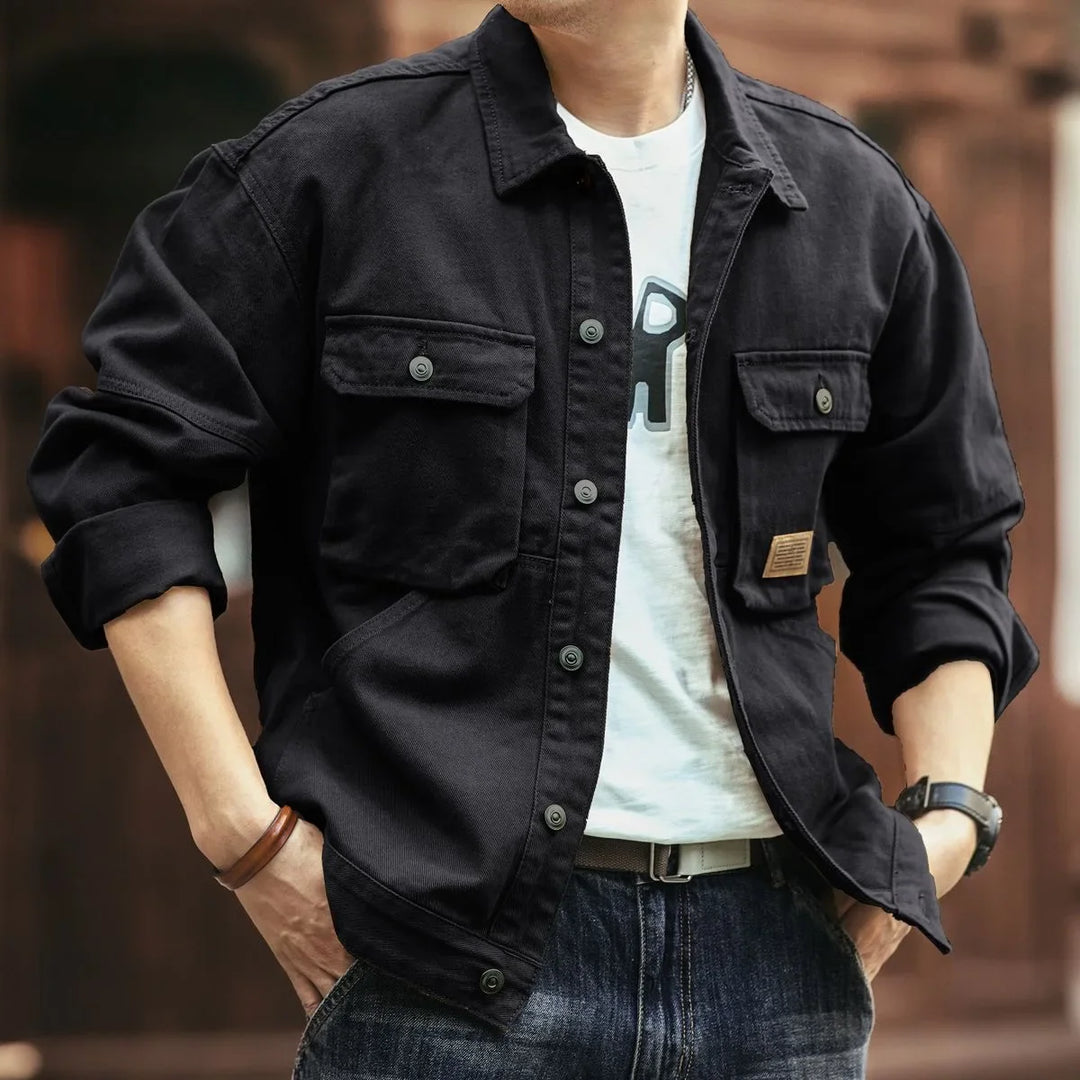 Heren Cargo Jack | Denim Look | Losse Pasvorm & Comfort | Voorjaar & Herfst
