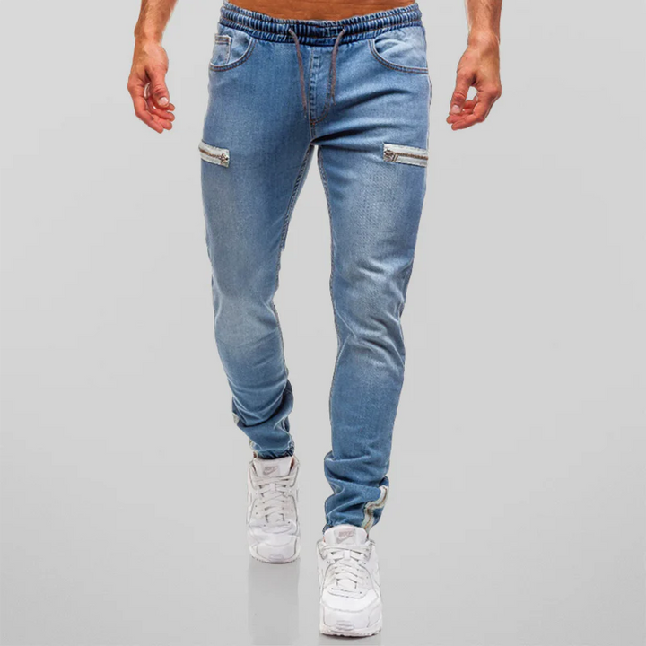 Heren Jogger Jeans | Stretch Denim | Slim Fit & Ritsdetails | Streetstyle Look