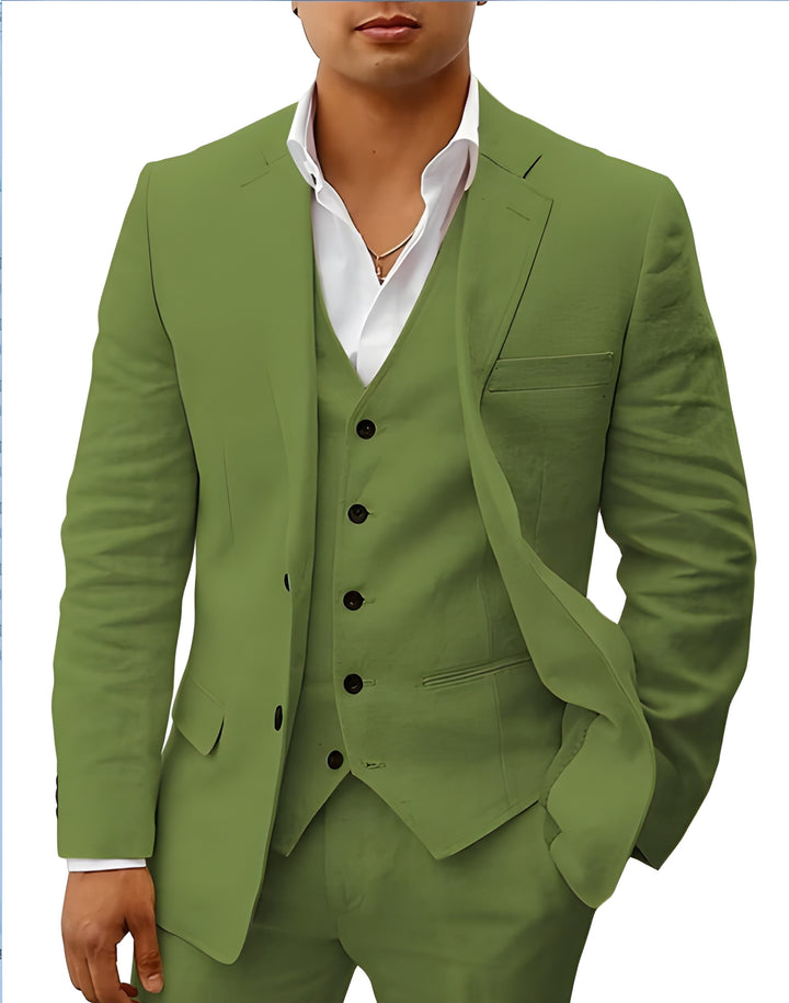 Heren Linnen Pak | 3-Delig | Klassiek & Ademend | Bruiloft & Zomerlook
