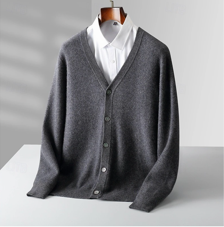 Elegant en klassiek wollen vest voor heren met knoopsluiting en veelzijdig comfort | Victor