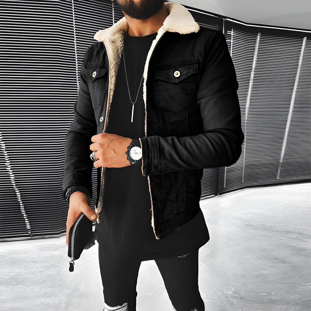 Winterjas Heren | Warm & Casual met Borstzakken | Denim Jas
