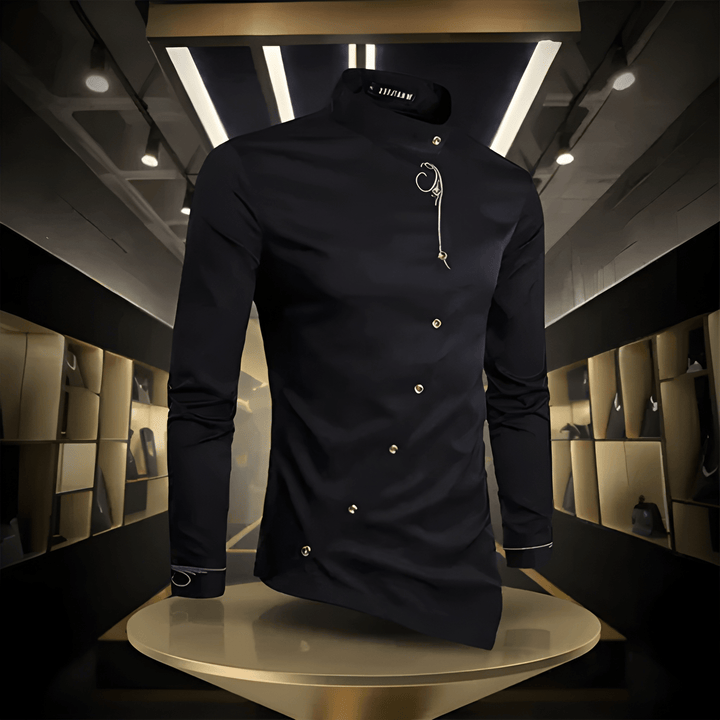 Heren Overhemd | Lange Mouwen & Geborduurde Details | Casual kleding