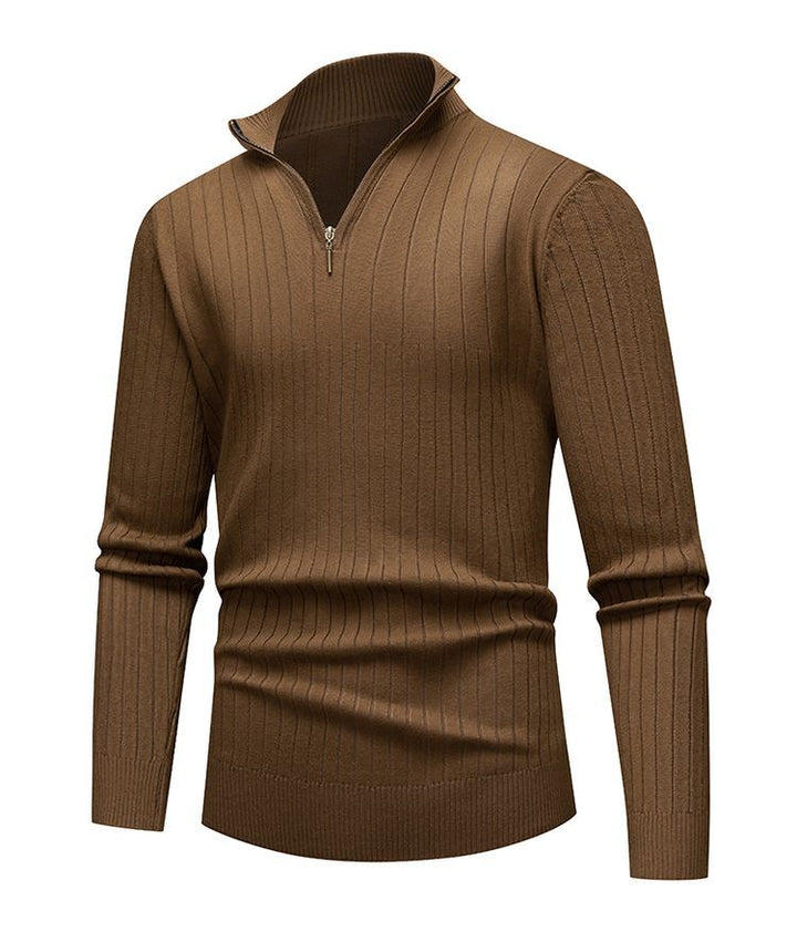 Heren Gebreid Shirt | Half-Zip Kraag | Warme Twisted Knit | Herfst/Winter | Polyester
