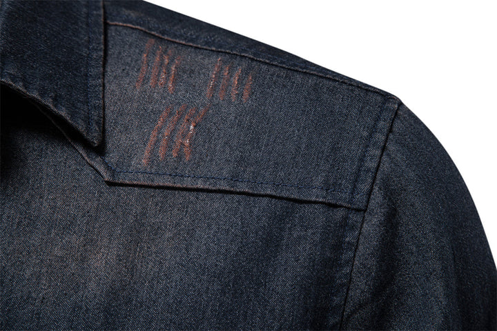 Heren Denim Overhemd | Casual & Slim Fit | Katoen met Stretch