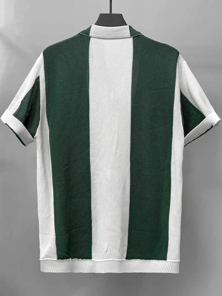 Heren Shirt | Gestreept & Gebreid | Kleurblokken | Reverskraag & Ribboord | Zomer Casual