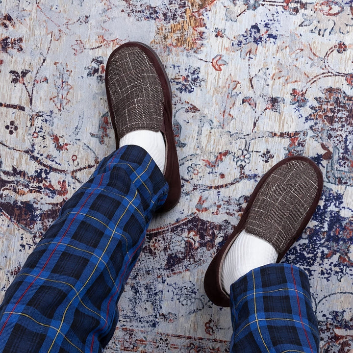 Loafers Heren | Warme Instappers | Geruit Design & Antislip Zool