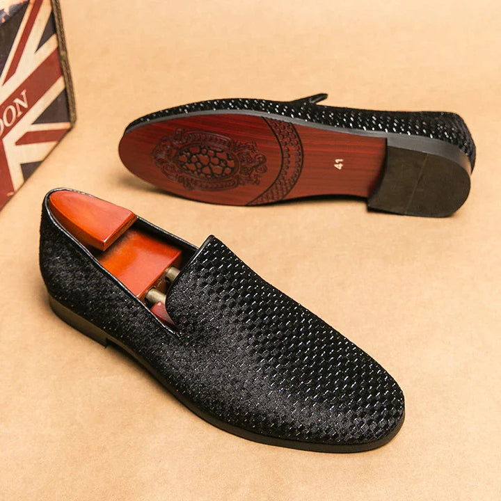 Heren Loafers | Woven Velvet | Handgemaakt & Comfortabel | Dress Schoen