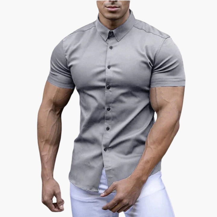Heren Overhemd | Slim Fit | Korte Mouwen | Knoopsluiting