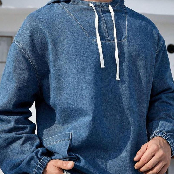Oversized Denim Hoodie | Stoere Urban Look | Comfortabele Katoenmix & Relaxed Fit