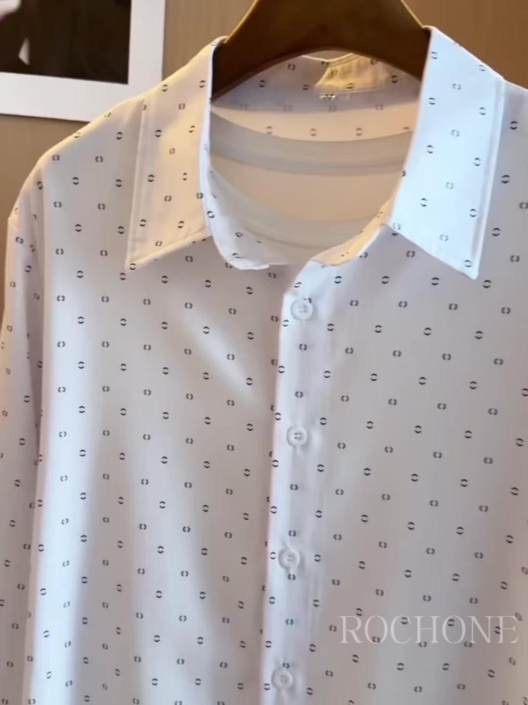 Heren Overhemd | Stippenprint & Comfortabel | Lange Mouw & Casual Stijl