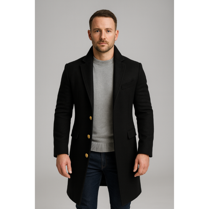 Winterjas Heren | Langer Mantel Elegant | Klassieke Herenjas