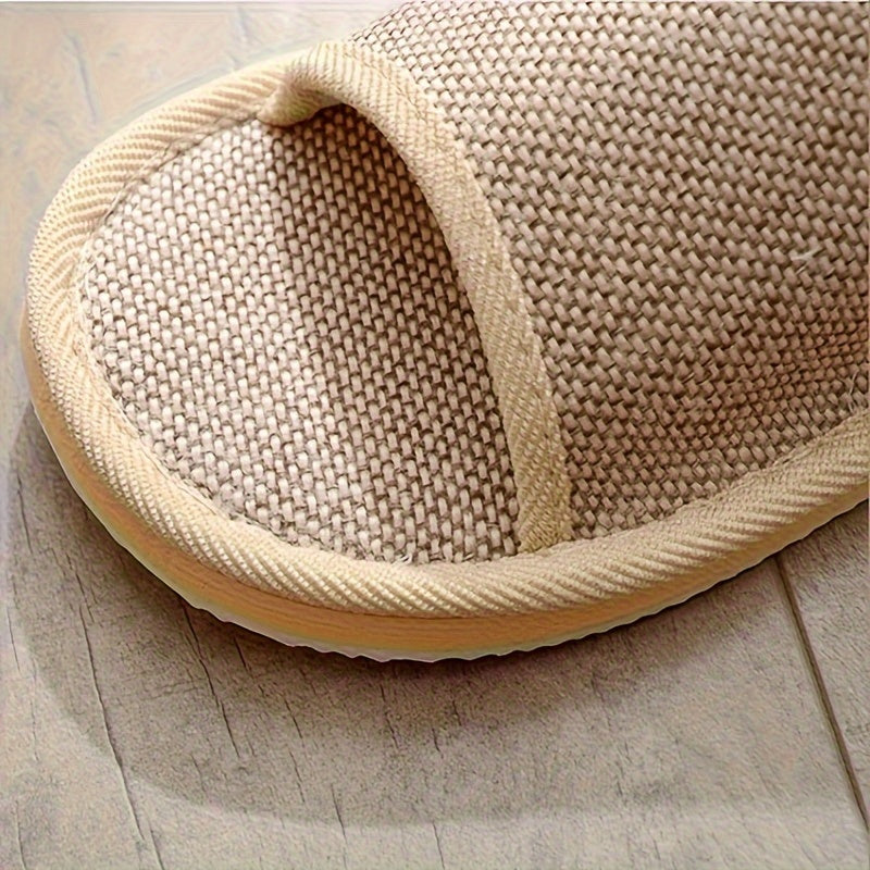 Heren Pantoffels | Comfortabel & Ademend | Voor Binnen | Linnen & EVA