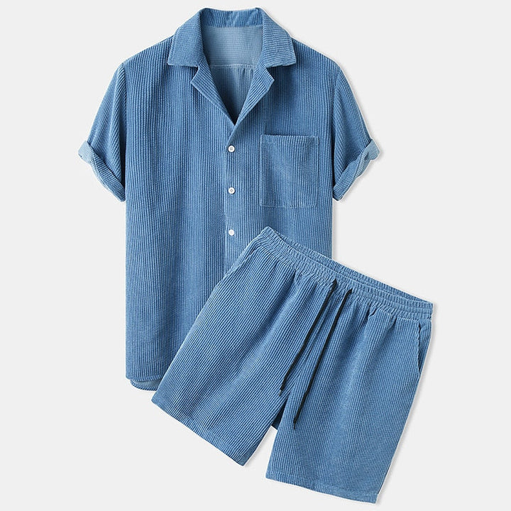 Heren Zomerset | Korte Mouw & Corduroy | Casual & Comfortabel | Effen Kleur