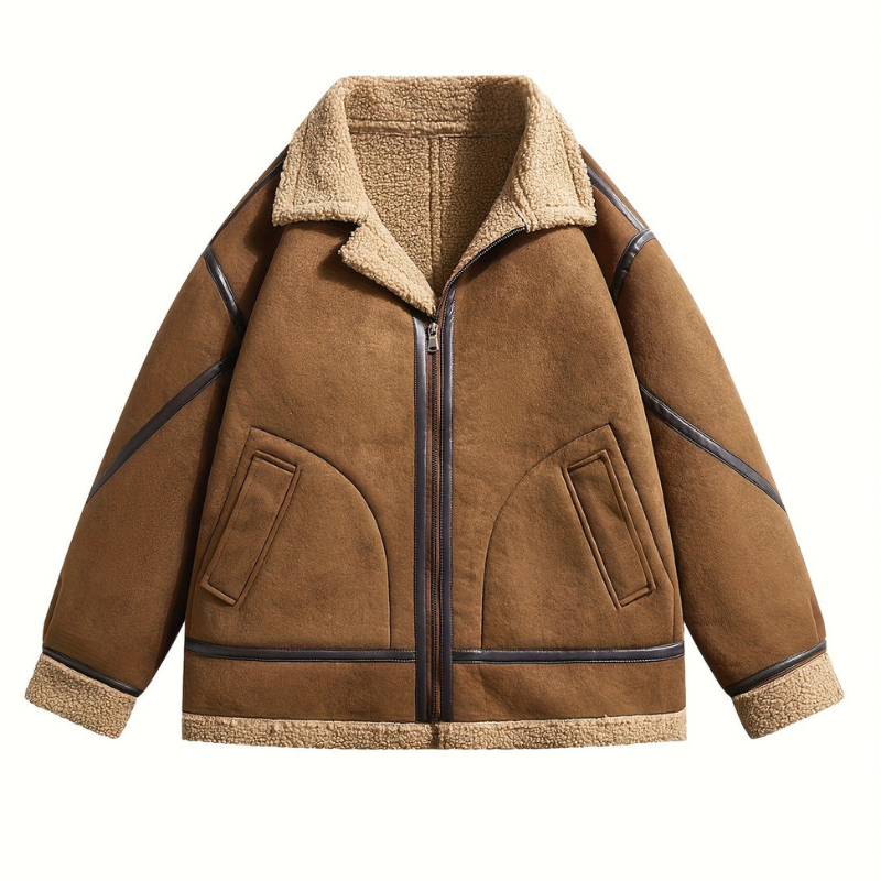 Winterjas Heren | Retro Look | Warme Jas met Opstaande Kraag & Ritssluiting