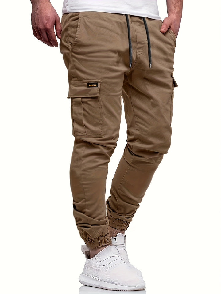 Heren Casual Cargo Broek | Elastische Taille | Zijzakken | Comfortabel voor Buitenactiviteiten