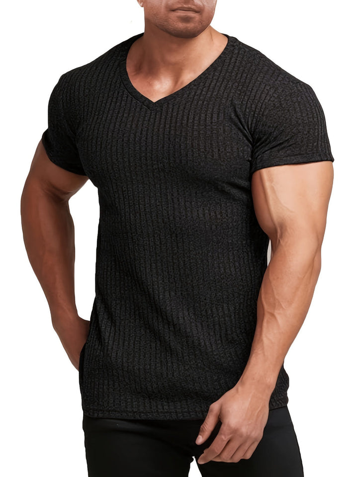 Heren Overhemd | Stevig & Casual | V-hals | Korte Mouwen | Zomer