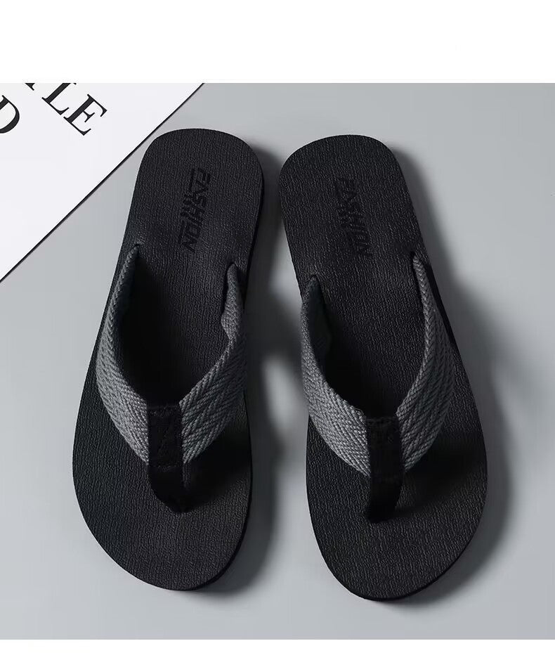 Heren Pantoffels | Geweven Antislip Zool | Bruin met Zwarte Accenten | Comfortabel EVA voor Binnen & Buiten