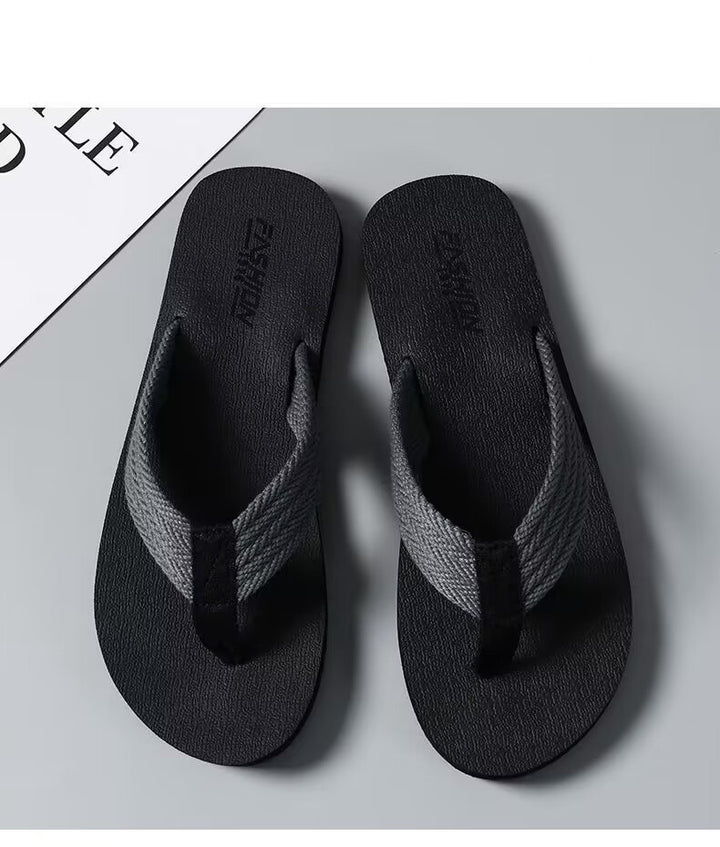Heren Pantoffels | Geweven Antislip Zool | Bruin met Zwarte Accenten | Comfortabel EVA voor Binnen & Buiten