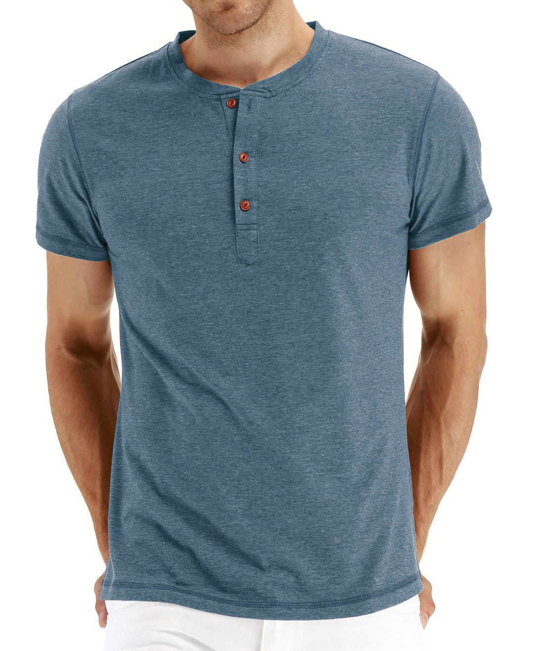 Heren Henley T-shirt | Ronde Hals met Knopen | Regular Fit & Casual Stijl | Katoenmix