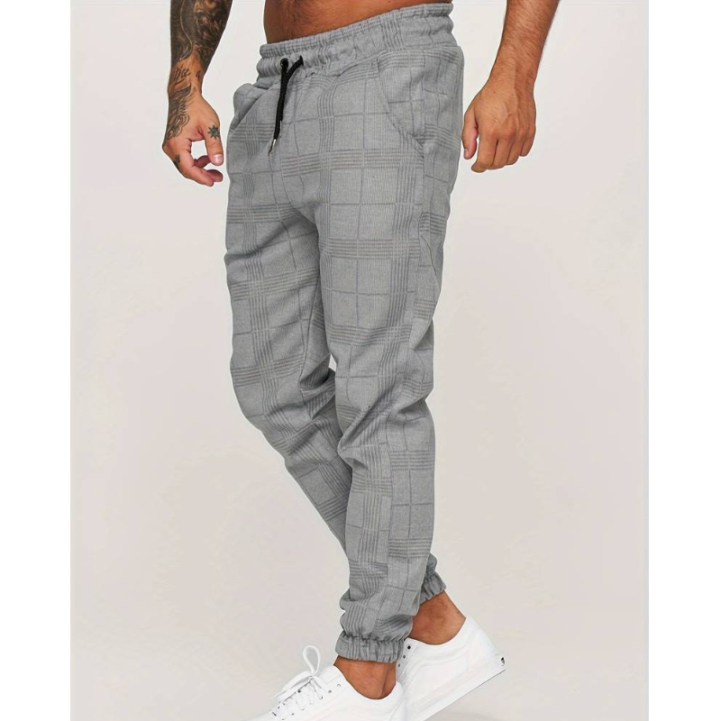 Heren Joggingbroek | Geruit Design | Casual Kleding | Zachte Stof