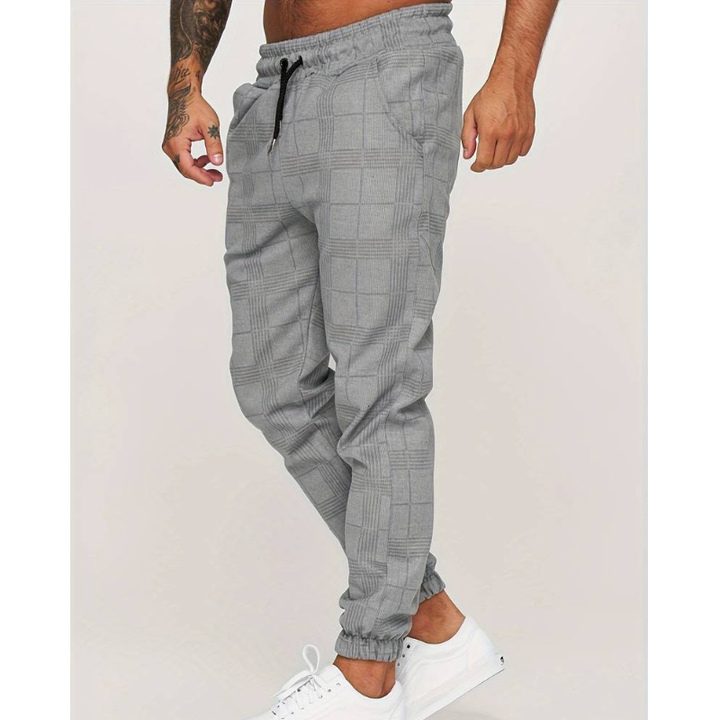 Heren Joggingbroek | Geruit Design | Casual Kleding | Zachte Stof