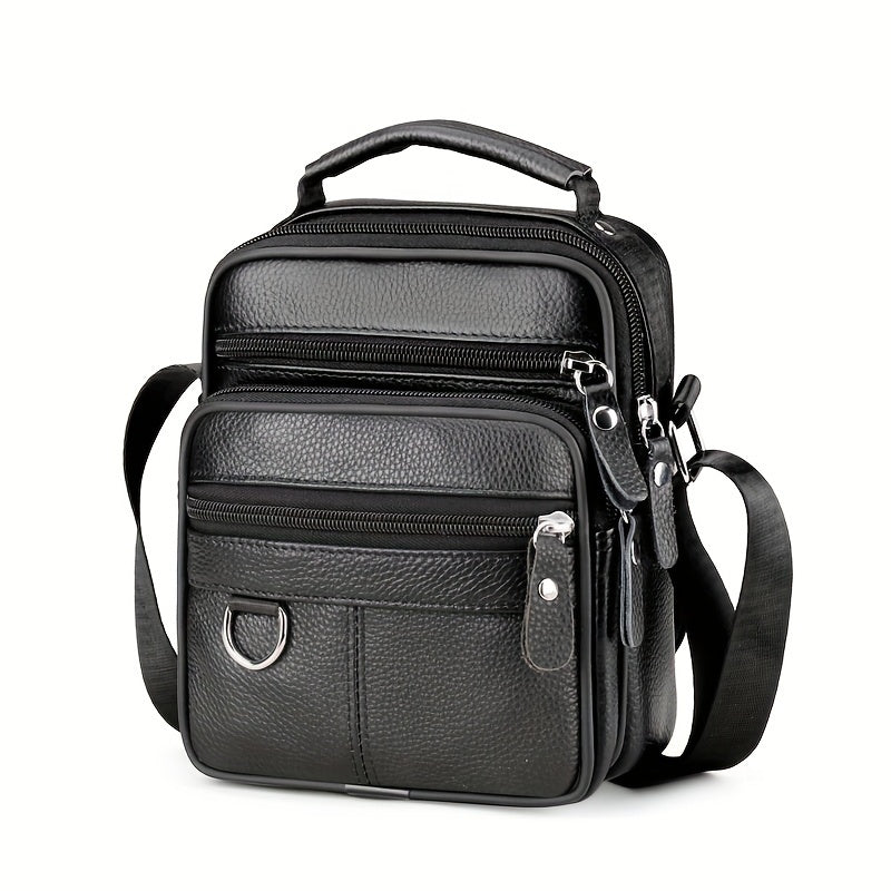Heren Schoudertas | Echt Rundleer | Verstelbare Band & Functioneel Design | Casual Stijl
