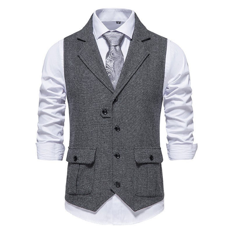 Vest Heren | Elegant & Vintage | Formal Werkkleding | Geweven Stof