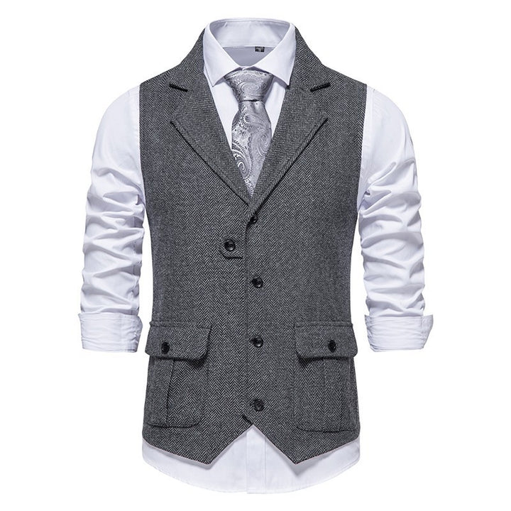 Vest Heren | Elegant & Vintage | Formal Werkkleding | Geweven Stof